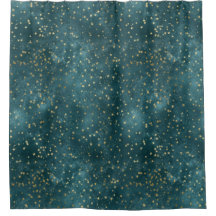 Blaue Nacht - aquamarines Goldsternmuster