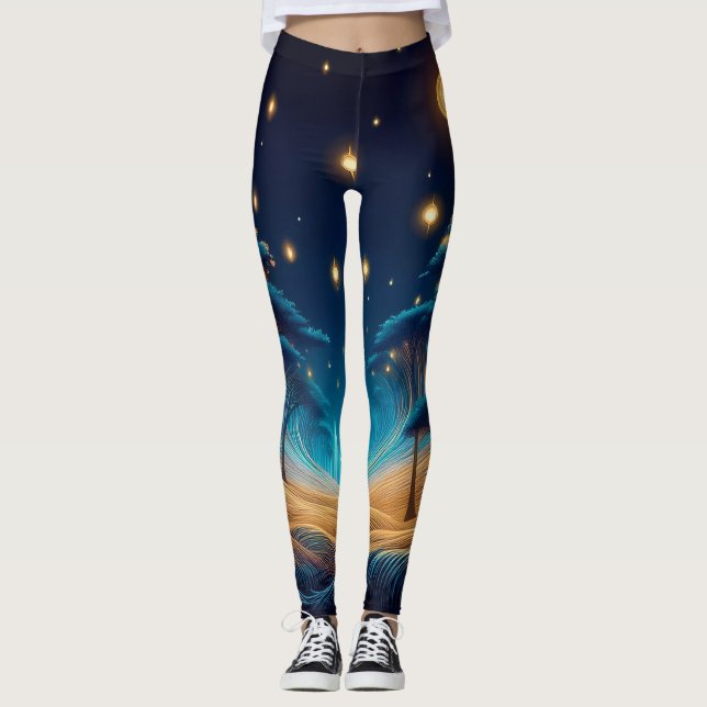 Blaue Nacht Leggings (Vorderseite)