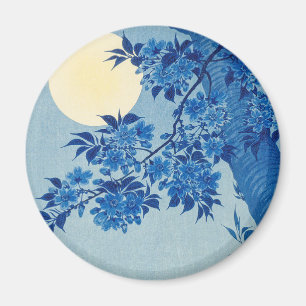 Blaue Nacht Mond Kirschbaum Japanisch Magnet