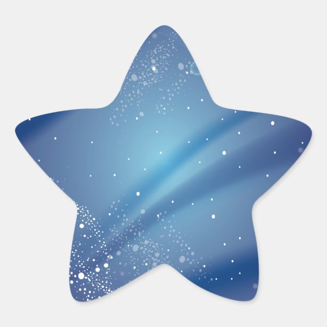 Blaue Nachtvorlage Stern-Aufkleber (Vorderseite)