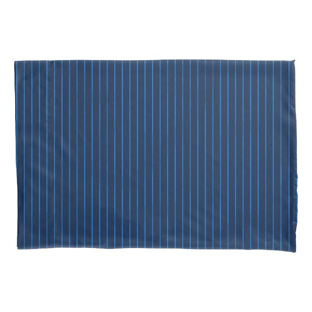 Blaue Nadelstreifen Kissenbezug (Vorderseite)
