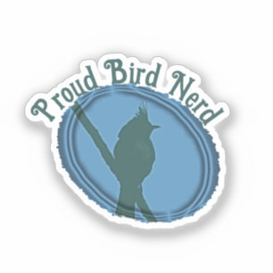 Blaue Natur-Silhouette Stolz Bird Nerd Aufkleber