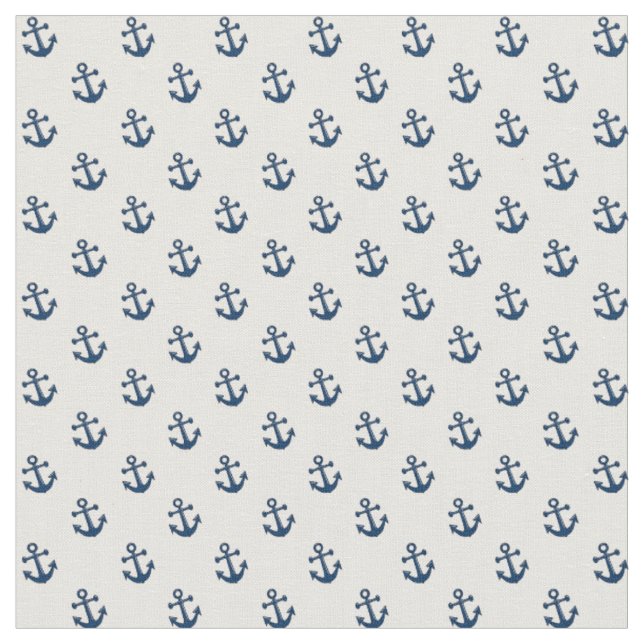 Blaue Nautische Anker Stoff (Nahaufnahme)