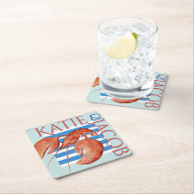 Blaue nautische Streifen & Hummer Preppy Pastellbl