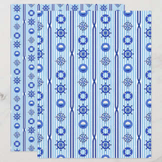 Blaue nautische Streifen Scrapbook Papier