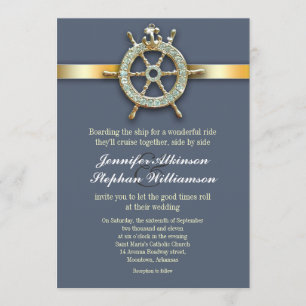 blaue nautischeinladungen der goldenen Hochzeit Einladung