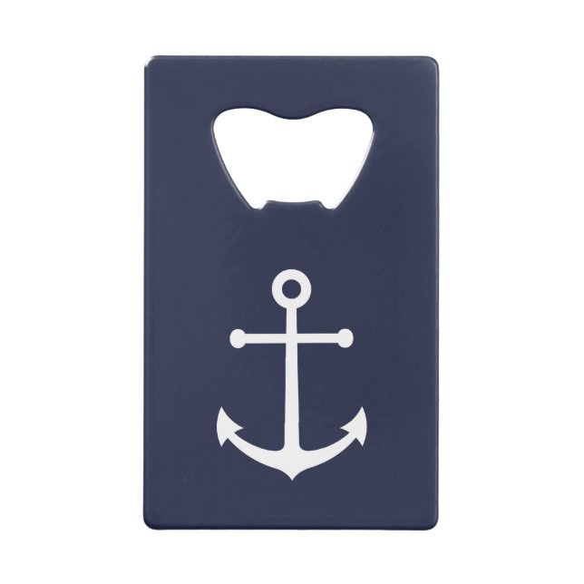 Blaue Navy-Anker Geldbeutel Flaschenöffner (Vorderseite)