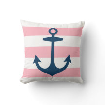Blaue Navy-Anker mit rosa Streifen