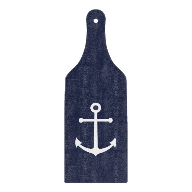Blaue Navy-Anker Schneidebrett (Vorderseite)