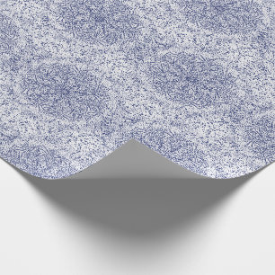Blaue Navy Einzigartige Elegante Moderne Schneeflo Geschenkpapier