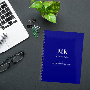 Blaue Navy-Name-Monogramm 2026 Planer