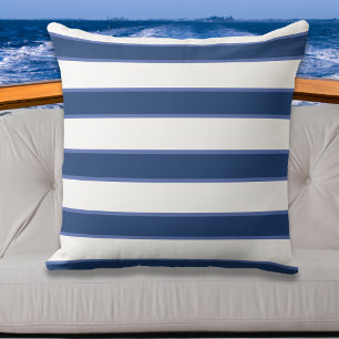 Blaue Navy Weißes Wasserschiff Elegante Moderne St Kissen