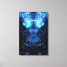 Blaue Nebel-Energie-Fraktal-Kunst Leinwanddruck