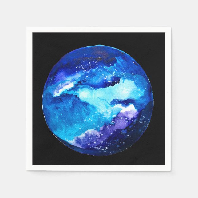 Blaue Nebel Serviette (Vorderseite)