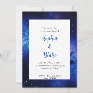 Blaue Nebelsternenlicht-Hochzeit Einladung