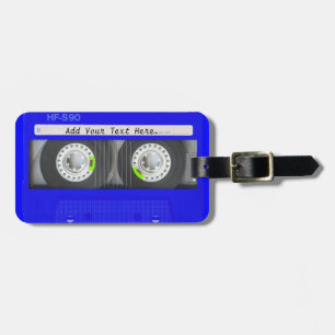 Blaue NeonKassette Gepäckanhänger