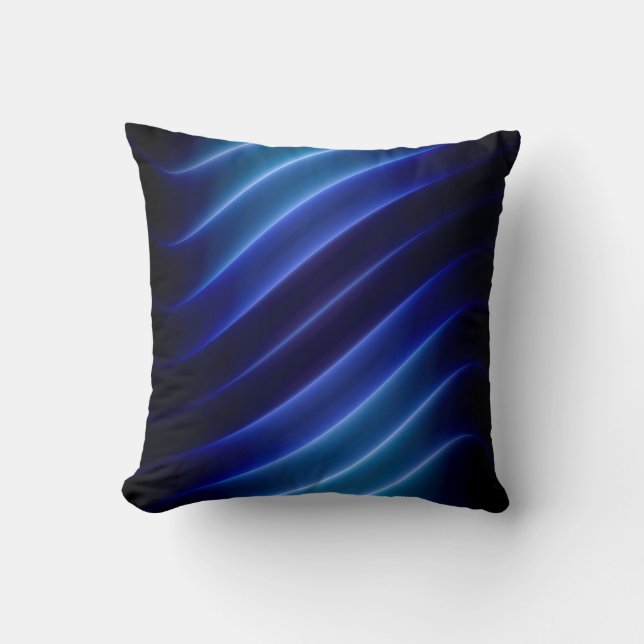 Blaue Neonstreifen Kissen (Vorderseite)