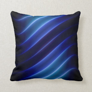 Blaue Neonstreifen Kissen