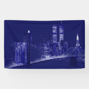 Blaue New Yorker Nacht Pop-Art Banner
