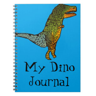Blaue niedliche Dinosaurier T-Rex Dino Zeitschrift Notizblock