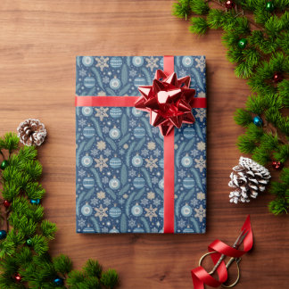 Blaue nordische Weihnachtsverpackungspapier Geschenkpapier