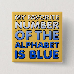 Blaue Nummer des Alphabet Funny Button Abzeichen-B