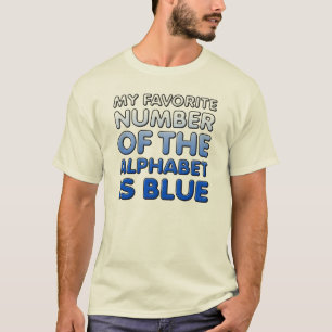 Blaue Nummer Des Alphabets Lustiges T-Shirt