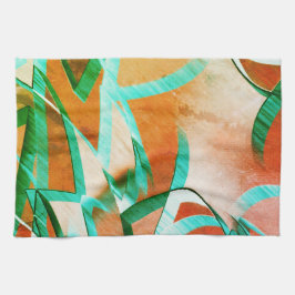 Blaue oder cysche Streifen über rustikal rötlich-o Geschirrtuch