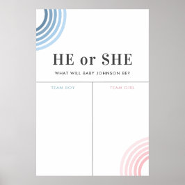 Blaue oder rosafarbene Regenbogenfarben - Wahlzeic Poster