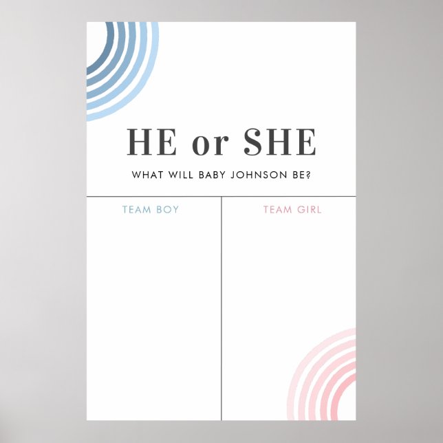 Blaue oder rosafarbene Regenbogenfarben - Wahlzeic Poster (Vorne)