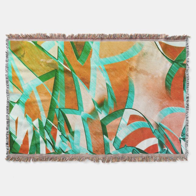 Blaue oder zyklische Streifen über rustikal rötlic Decke (Vorderseite)