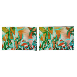 Blaue oder zyklische Streifen über rustikal rötlic Kissenbezug