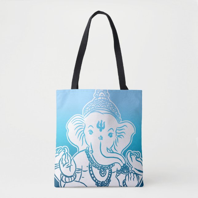 Blaue Ombre Ganesh Tasche/Tasche Tasche (Vorderseite)