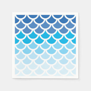 Blaue Ombre Meerjungfrau-Skalen Serviette