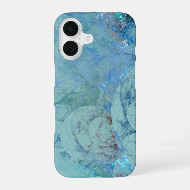 Blaue Opal-Abstraktion  iPhone 16 Hülle (Rückseite)