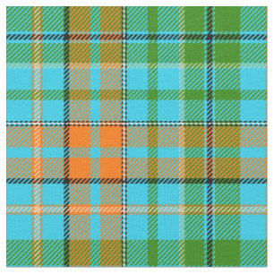 Blaue Orange Grüne Karo Tartan Design Stoff