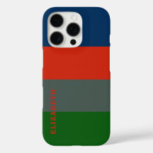 Blaue Orange Grünstreifen Muster Personalisiert