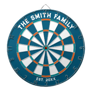 Blaue, orange und aquafarbene Familien-Dartscheibe Dartscheibe