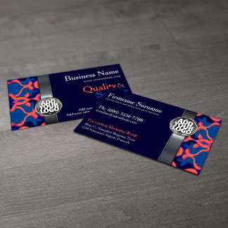 Blaue + Orange Visitenkarten mit Logo Visitenkarte