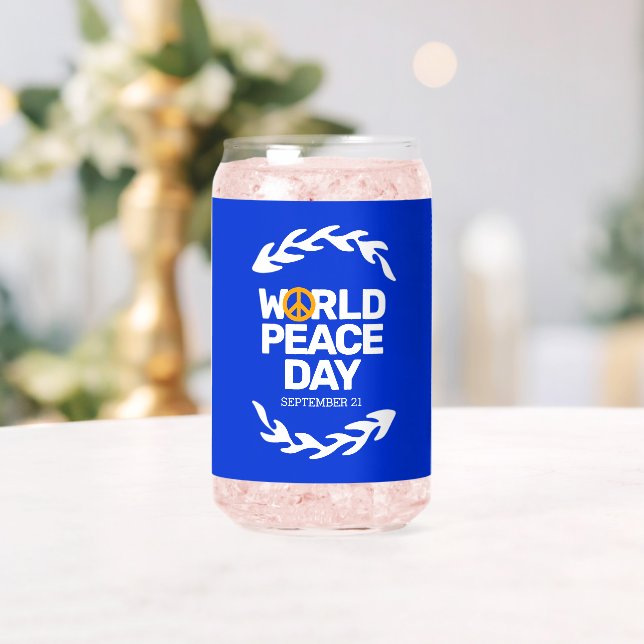 Blaue Orange Weltfriedenstag Dosenglas (Insitu (Hochzeit))