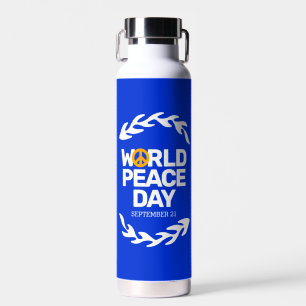 Blaue Orange Weltfriedenstag Trinkflasche