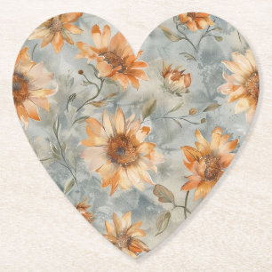 Blaue Orangen-Creme-Blumen Brautparty Untersetzer