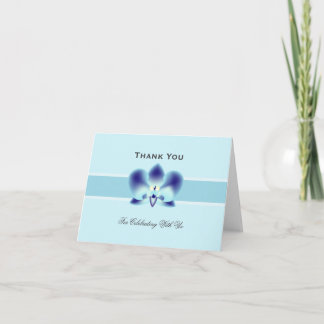 Blaue Orchidee DANKEN IHNEN zu kardieren Dankeskarte