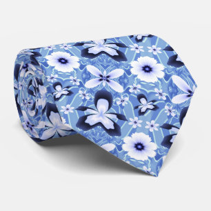 Blaue Orchidee Elegante Fraktal-Blume Florale Kuns Krawatte