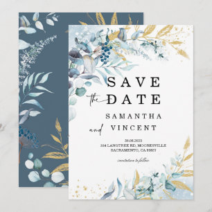 Blaue Orchidee Save-the-Date-Karten Einladung