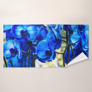 Blaue Orchideen Badehandtuch