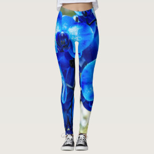 Blaue Orchideen Leggings