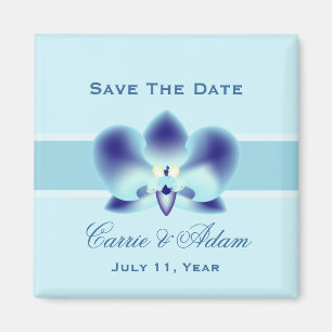 Blaue Orchideen-Save the Date Magnet