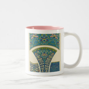 Blaue Orientale-Entwürfe mit lächelnden Gesichte Zweifarbige Tasse