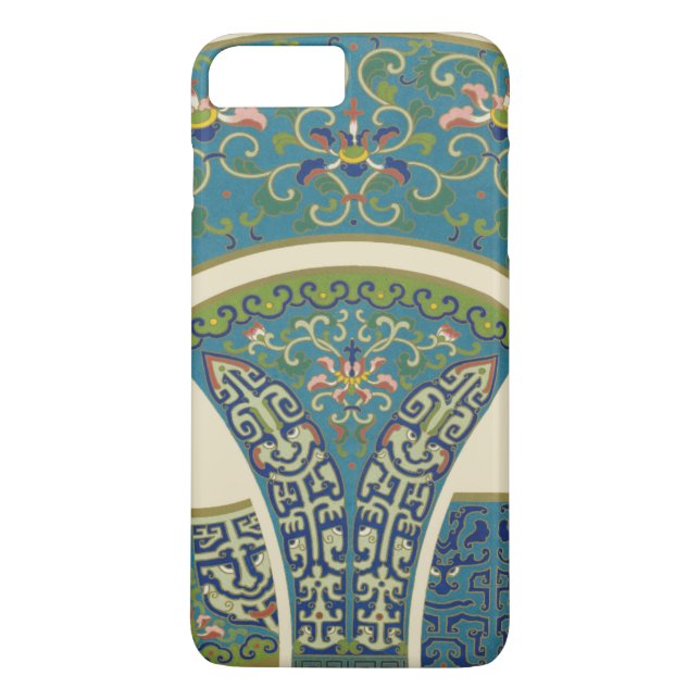 Blaue Orientalische Designs mit lächelnden Gesicht Case-Mate iPhone Hülle (Rückseite)